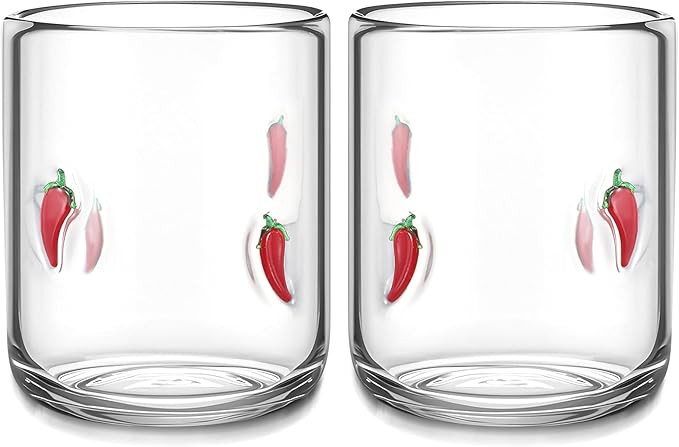 2 PCS Icon Juice Glasses - 14oz Old Fashioned Icon Stemless Wine Drinking Juice Cocktail Coffee G... | Amazon (US)