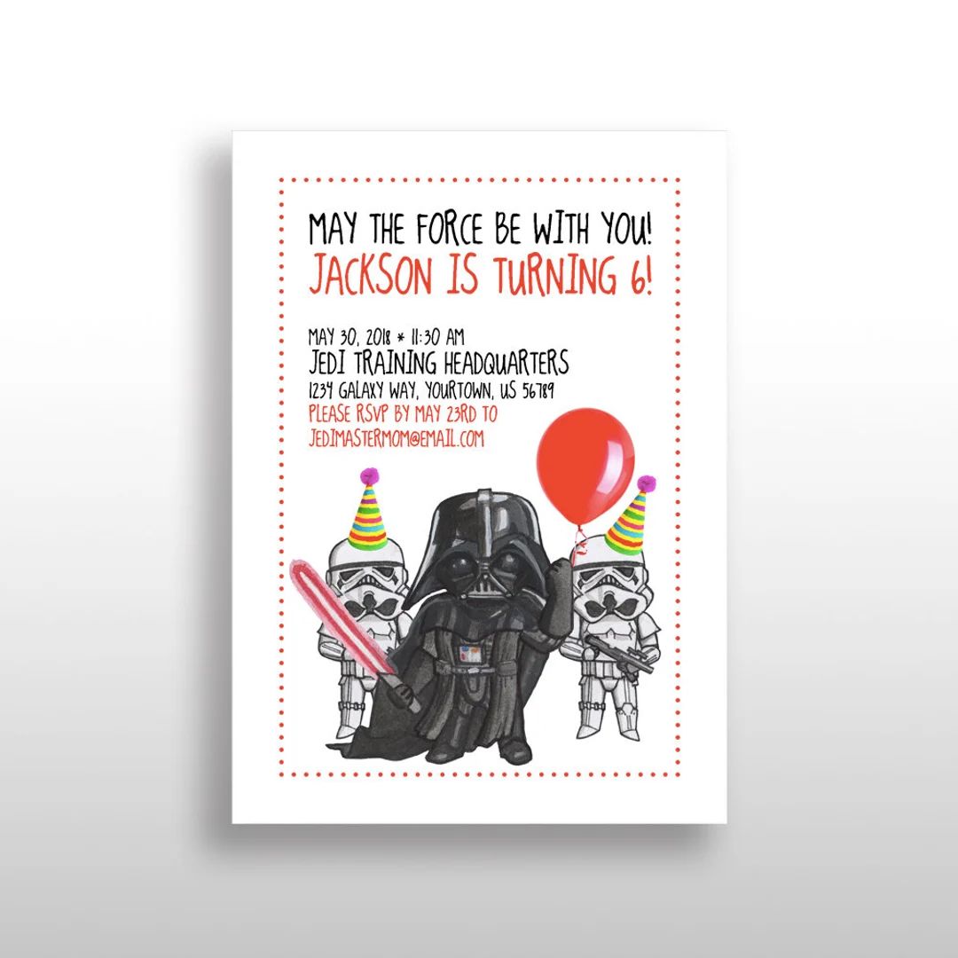 EDITABLE PRINTABLE Star Wars Darth Vader & Stormtroopers - Etsy | Etsy (US)