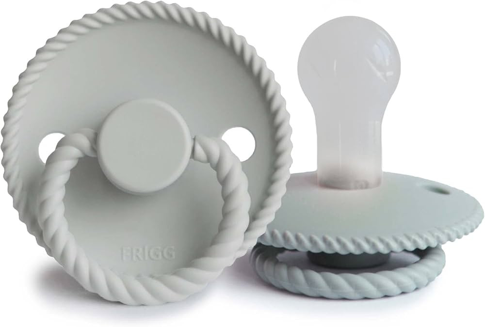 Frigg Rope SilkySoft Silicone Baby Pacifier | Made in Denmark | BPA-Free (French Gray/Silver Gray... | Amazon (US)