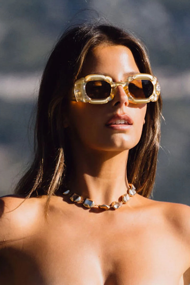 Piper Yellow Chunky Sunglasses | 12th Tribe
