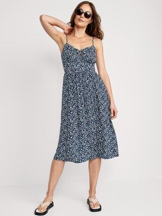 Fit & Flare Floral Smocked Midi Cami Dress for Women | Old Navy (US)