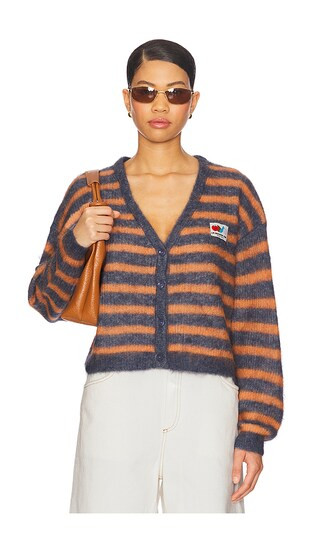 Neny Bay Cardigan in Tornade Chine Raye Orange Fluo | Revolve Clothing (Global)
