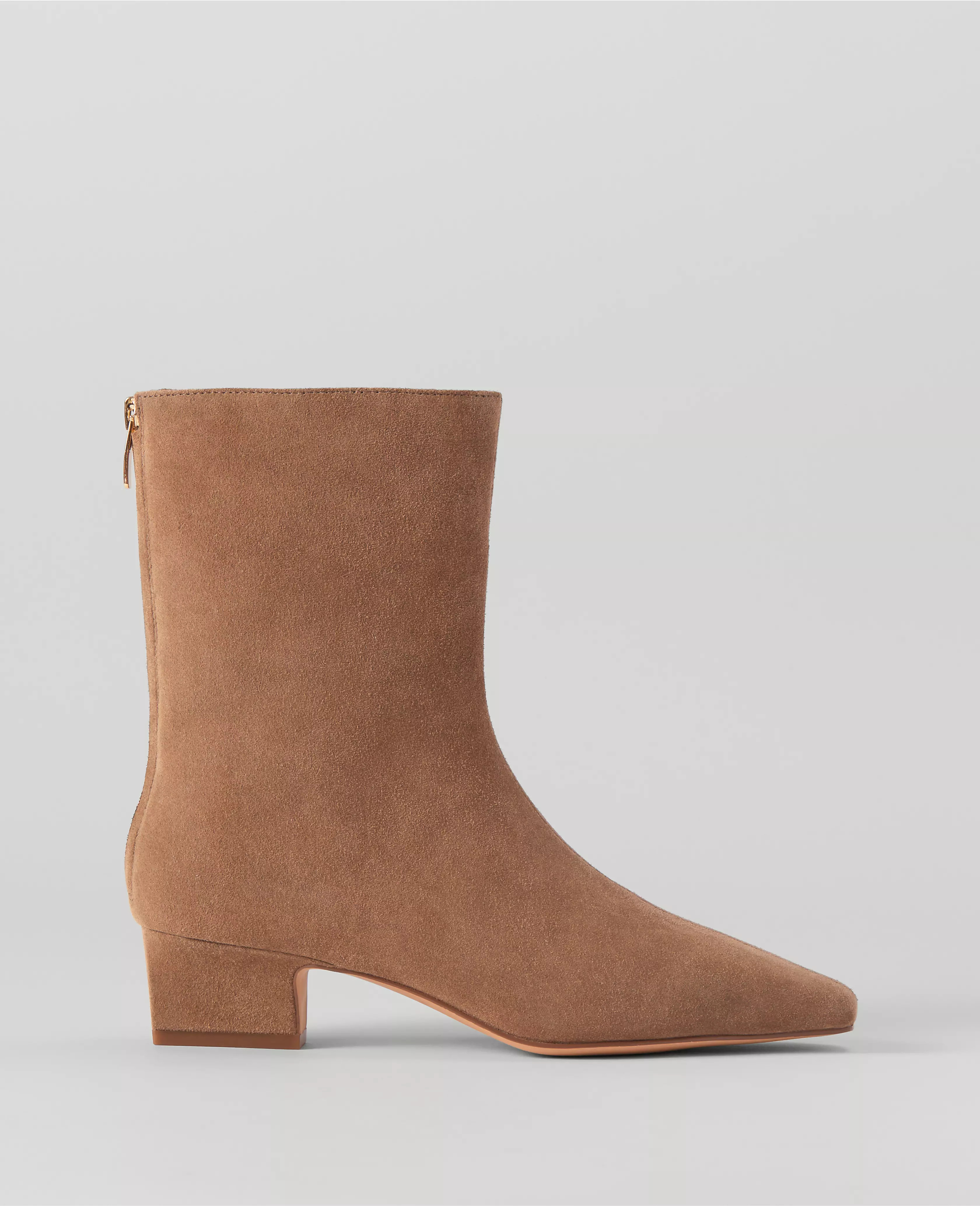 Tapered Heel Suede Bootie | Ann Taylor (US)