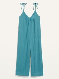 Tie-Shoulder Cropped Crinkled Jumpsuit for Women | Old Navy (US)