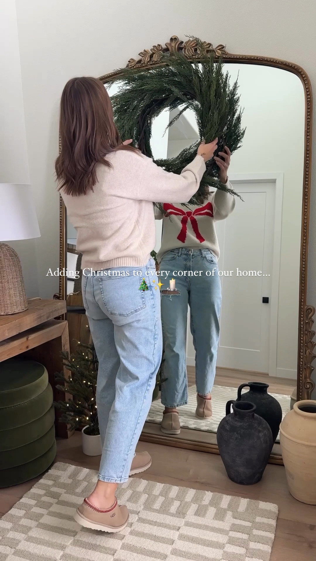 Home but make it festive 💁‍♀️🎄

Follow @frengpartyof6 for more neutral home inspo! 

#holidaydecorating #holidaydecor #entry #entryway #christmasdecor #christmastree #christmashomedecor #organicmodern

#LTKFindsUnder100 #LTKHoliday #LTKHome