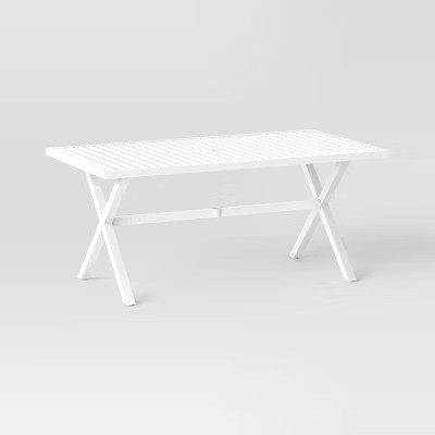 Seabury Steel 6 Person Rectangle Patio Dining Table, Outdoor Furniture - White - Threshold™... | Target