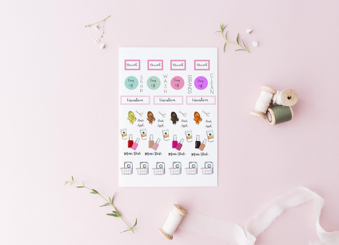 Appointments and Chores Sticker Sheets (Pack of 3) (Planner Stickers l Stickers l Laptop Stickers... | Etsy (US)