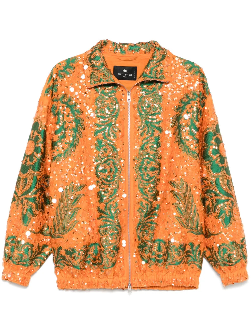 ETRO sequin-embellished Bomber Jacket  | Orange | FARFETCH | Farfetch Global
