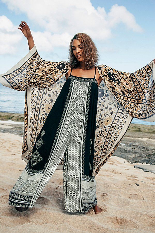 Hazel Mixed Print Jumpsuit by Free People, Black Combo, S | Free People (Global - UK&FR Excluded)