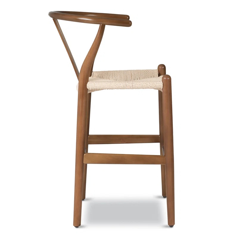 Wyn Solid Wood Counter Stool with Weave Seat | Wayfair North America
