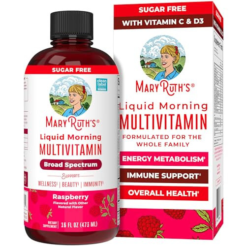 Multivitamin for Women, Men & Kids by MaryRuth's | Liquid Morning Multivitamin | Vitamin A C D E B6 B12 Biotin Zinc | Beauty | Vegan | Non-GMO | Gluten Free | 16 Fl Oz | Amazon (US)