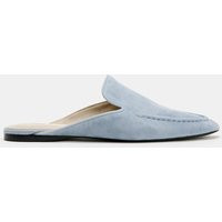 Zara - Suede Mule Loafers - Blue - 7½ - Woman | Zara US