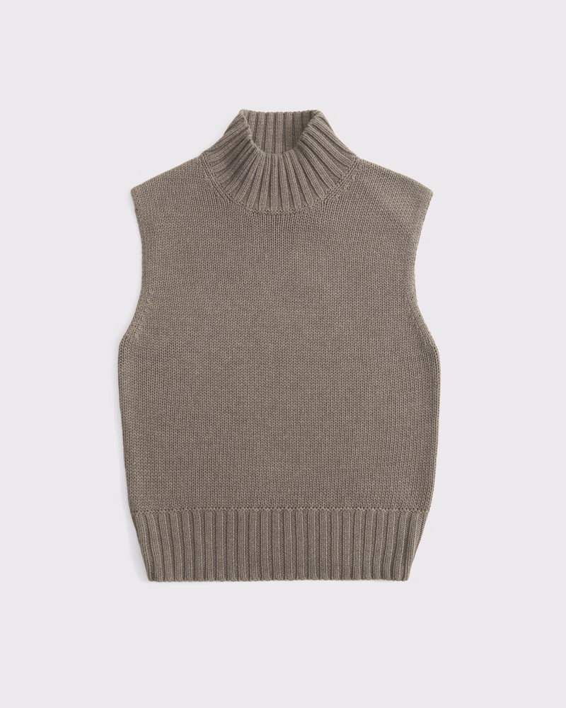 Abercrombie & Fitch Women's Mockneck Sweater Shell Top in Light Brown - Size M | Abercrombie & Fitch (US)