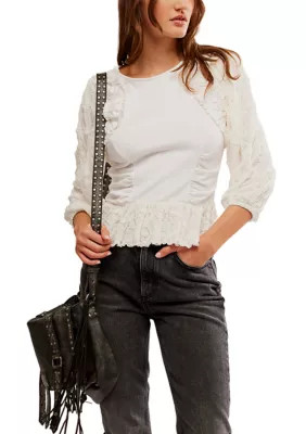 Free People Women's Oliva Top, White, XS | Belk