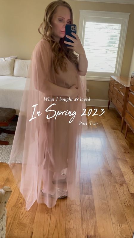 What I Bought & Loved in Spring 2023 (Part Two):

Zara Tulle Cover-Up ($55, on sale for $30). I grabbed this beautiful, drapey tulle cover-up during the Zara summer sale. I love that it’s an easy, bump-friendly way to upgrade any outfit for evenings. I can’t wait to wear this out for a dinner date with the girls! And hopefully I’ll be able to use this for a fun maternity shoot this fall too 🤍
Amazon Cutout Dress ($27). A no maternity maxi that’s perfect for summer. I love the shoulder pads, the side cutouts and the twisted front. And that the design means my bump can grow with it for a few more months.
Amazon Cargo Pants ($33). @itsamandaroe sold me on these easy cargo pants and I have no regrets. They’re so cozy but pulled together and somehow seem to make my 2nd trimester bump just disappear!
Happy B Boutique Tee ($20). My good friend @katiebengson makes these tees for her Etsy shop and any RHOBH fans will recognize my “Carcass Out” tee 🍋. She customizes the most amazing @bravotv and holiday shirts — I love all my pieces from her shop and will especially be living in this tee all summer long!
Agent Nateur Holi(radiance) ($55). An amazing beauty supplement. I’ve been using this @agentnateur supplement in my morning coffee for the last month and have absolutely noticed an improvement in my skin tone and texture. Can’t wait to see how this continues to improve my skin in the coming months!

#LTKunder50 #LTKbump #LTKFind