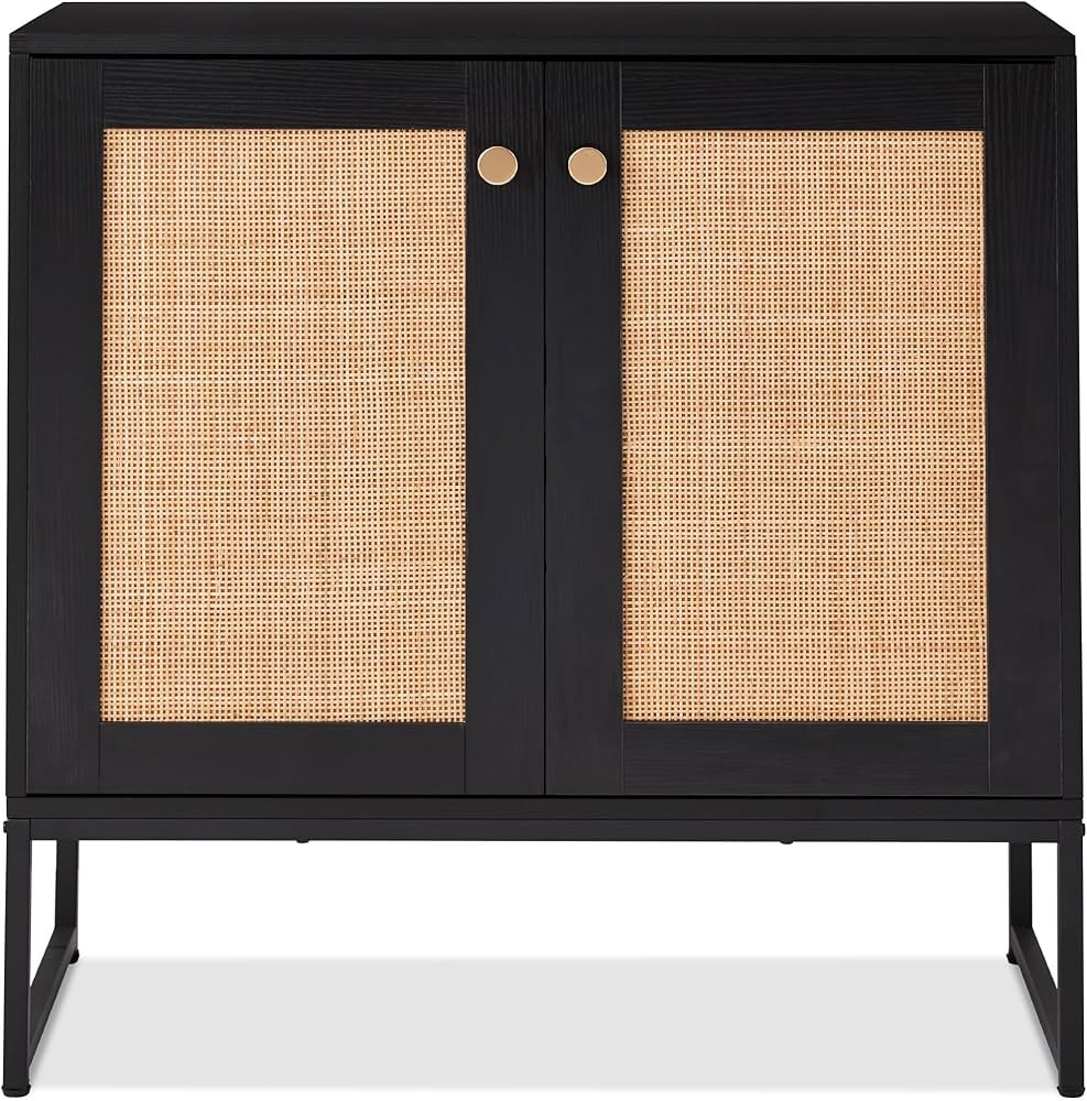 Best Choice Products 2-Door Rattan Storage Cabinet, Accent Furniture, Multifunctional Cupboard fo... | Amazon (US)