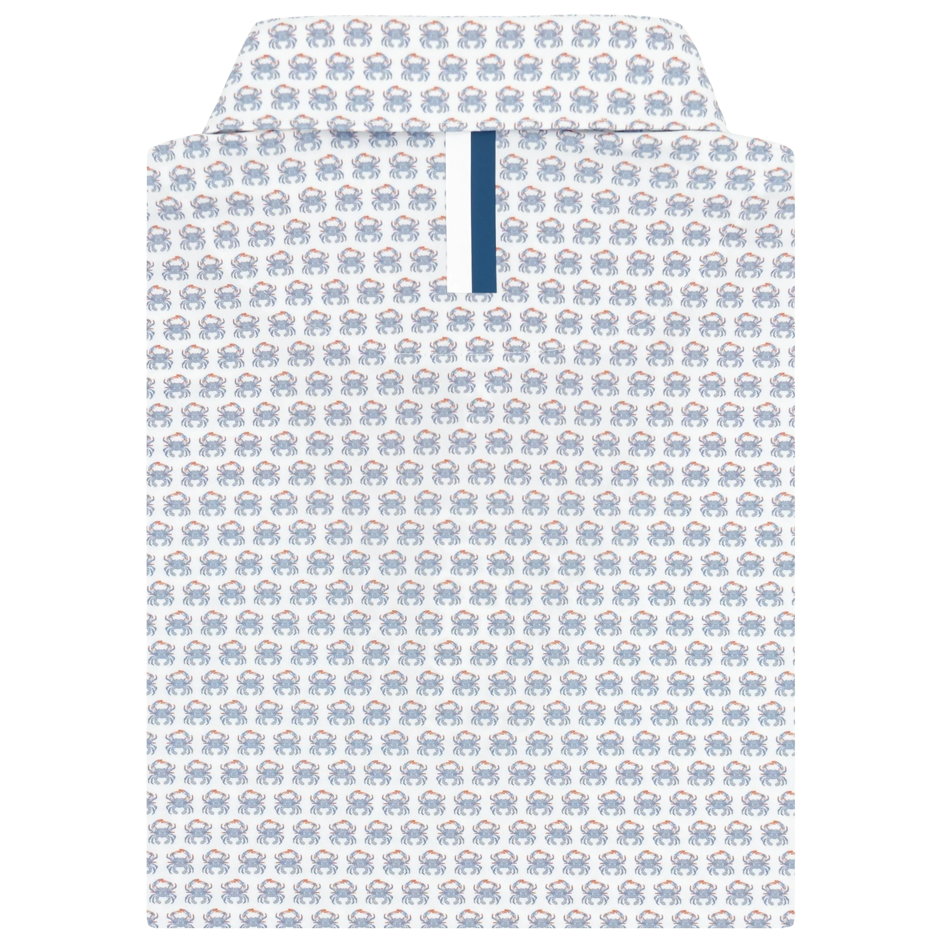 The Blue Crab Performance Polo - White | Rhoback | RHOBACK