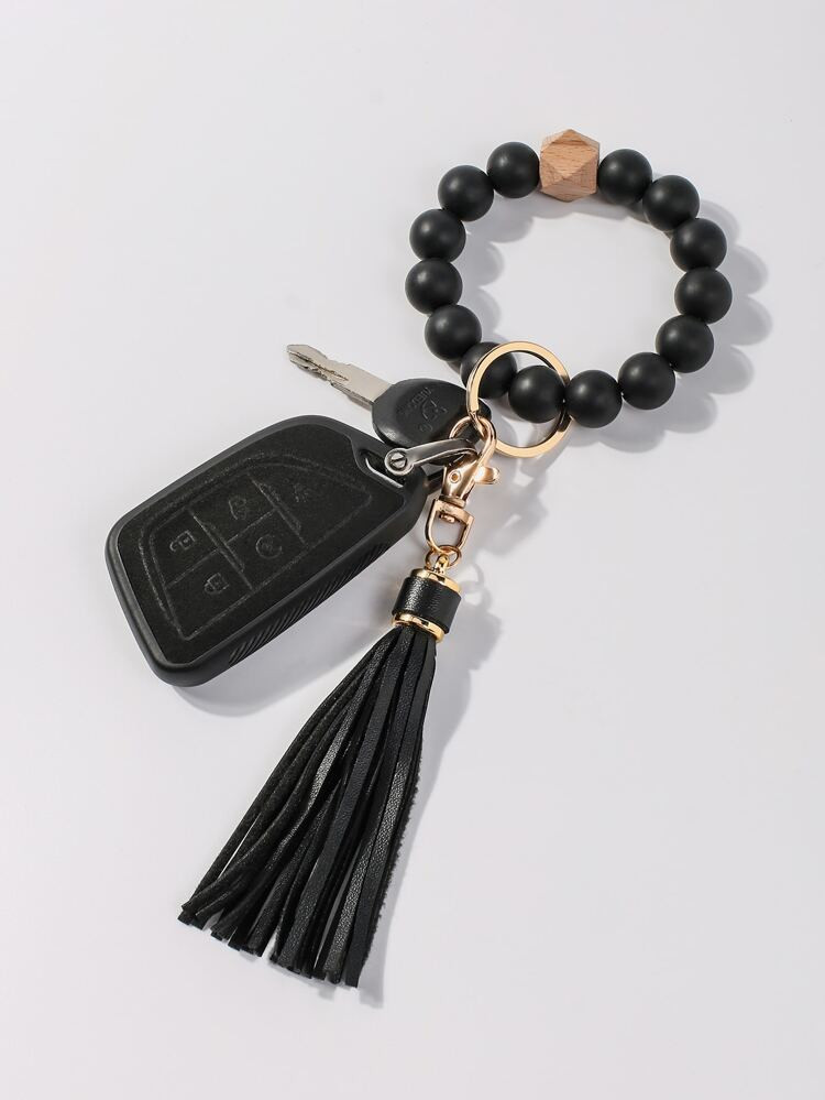 Tassel Charm Beaded Keychain | SHEIN