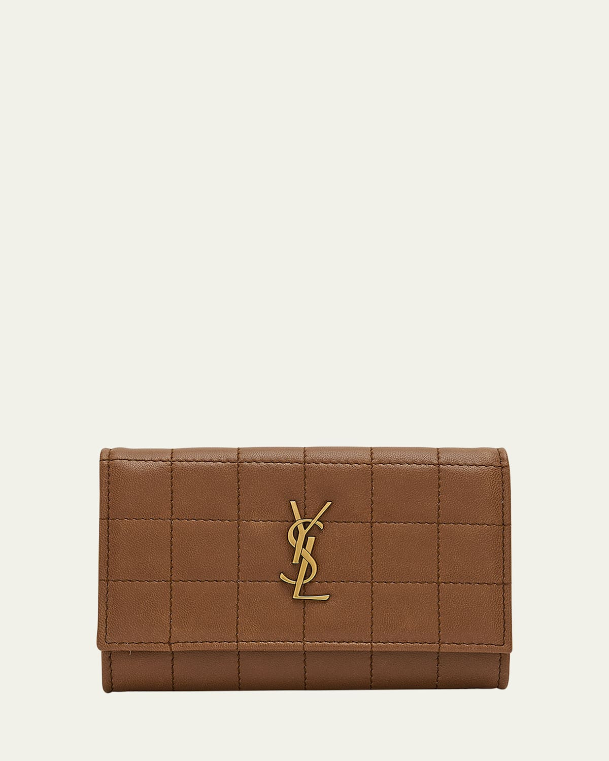 YSL Monogram Flap Small Wallet in Quilted Smooth Leather | Bergdorf Goodman