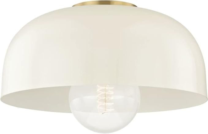 Mitzi Avery 14" Wide Aged Brass Ceiling Light w/Cream Shade | Amazon (US)