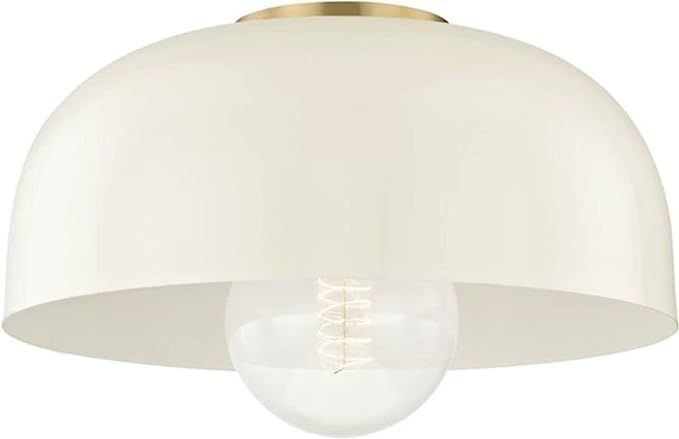 Mitzi Avery 14" Wide Aged Brass Ceiling Light w/Cream Shade | Amazon (US)