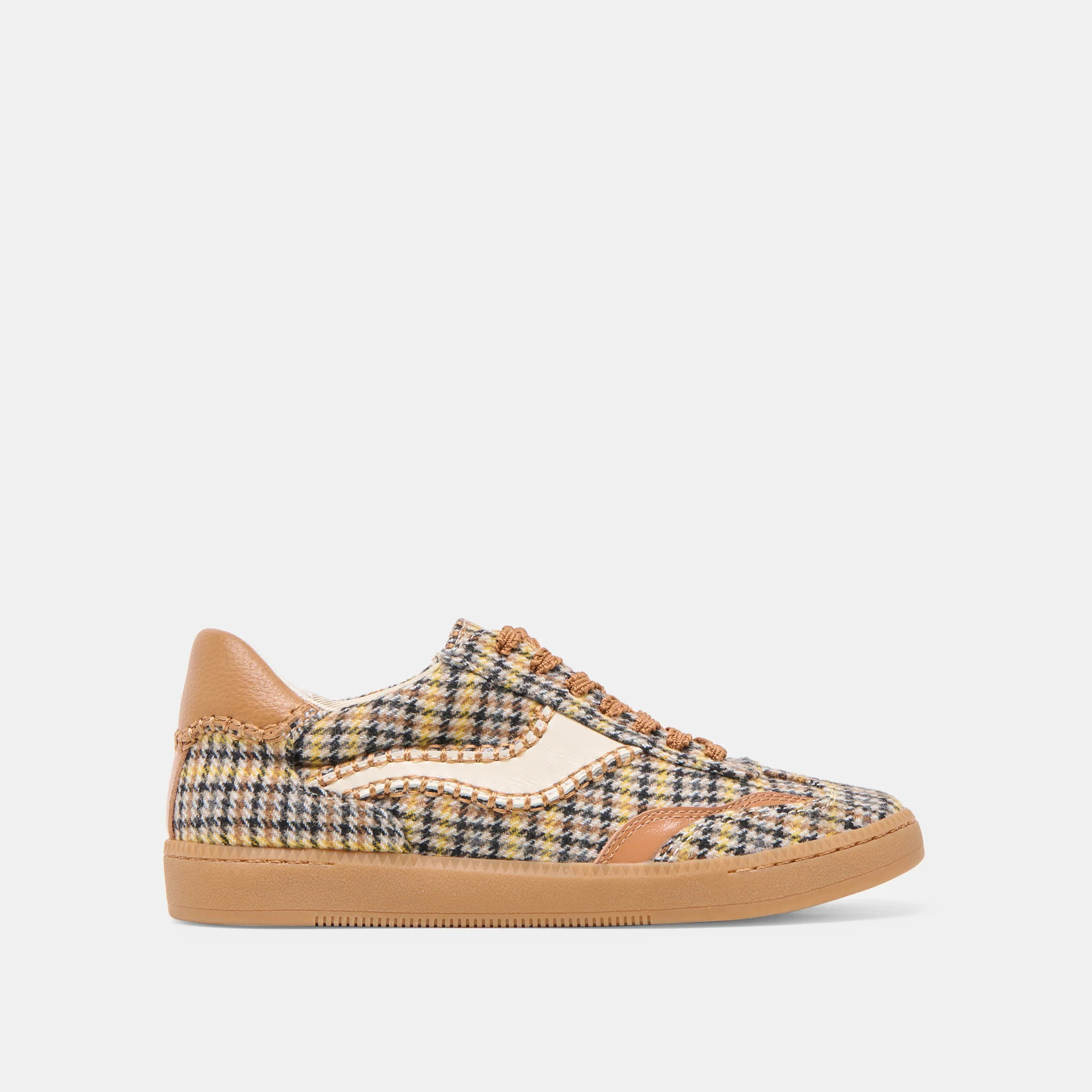 Notice Stitch Sneakers Yellow Plaid Tweed | DolceVita.com