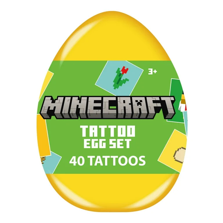 Minecraft Tattoo Egg Set for Easter, 40 Count, for Ages 3+ | Walmart (US)