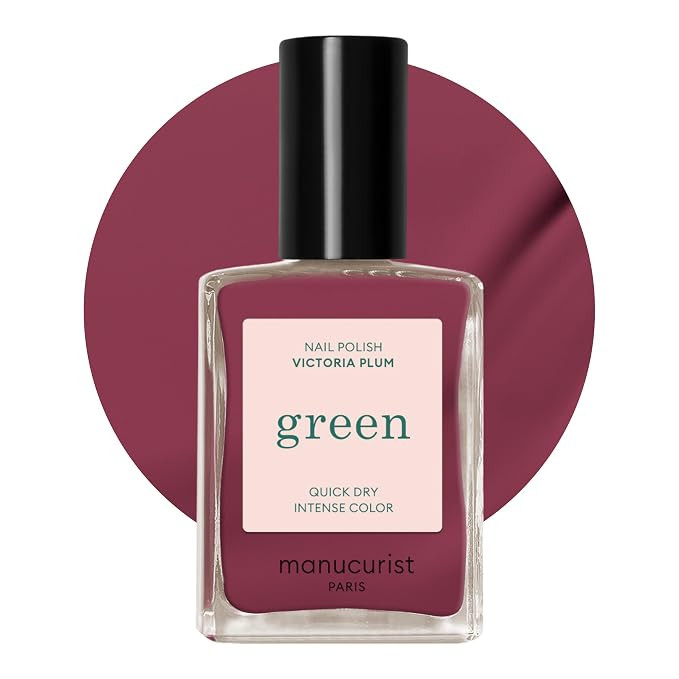 Manucurist Green Quick Dry Nail Polish Victoria Plum - Plum Purple Nail Polish - 9-Free, Plant-Ba... | Amazon (US)