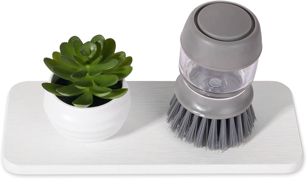 Water Absorbing Stone Tray for Sink, Diatomite Bathroom Tray Quick Dry Dish Soap Holder Kitchen S... | Amazon (US)