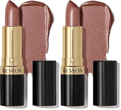 REVLON Super Lustrous Lipstick, High Impact Lipcolor with Moisturizing Creamy Formula, Infused with Vitamin E and Avocado Oil in Nude/Brown Pearl, Caramel Glace (103) (Pack of 2) | Amazon (US)