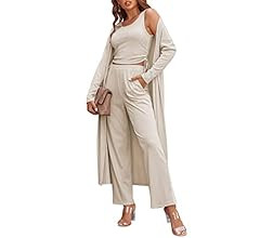 Ekouaer Women's 3 Piece Knit Lounge Set Sweatsuit | Amazon (US)