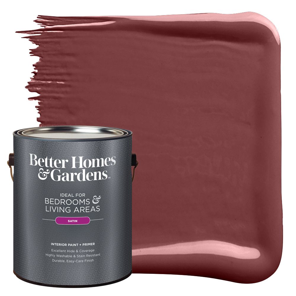 Better Homes & Gardens Interior Paint and Primer, Cabernet / Red, 1 Gallon, Satin | Walmart (US)