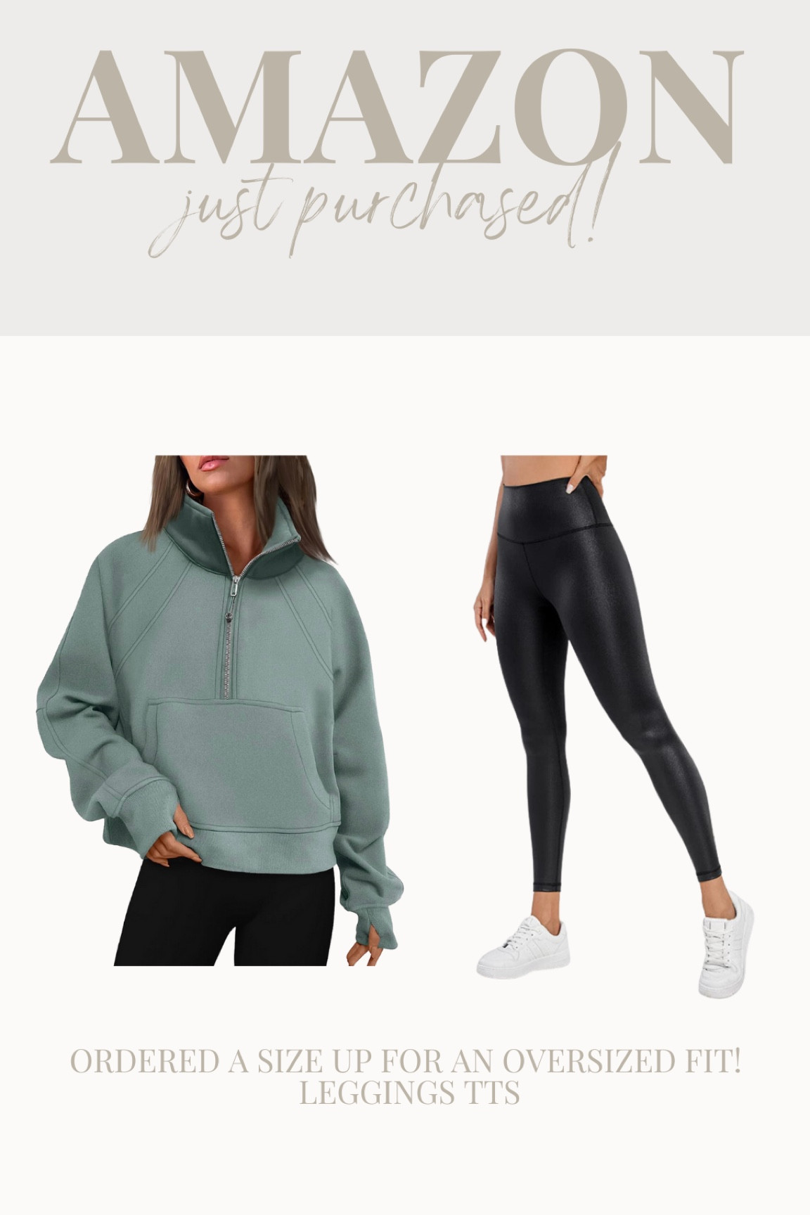 Just ordered these! I ordered a size up in the hoodie for an oversized fit and stayed TTS in the leggings - these are my favorite leggings thag you can dress up! 

#LTKfit #LTKFind #LTKunder50