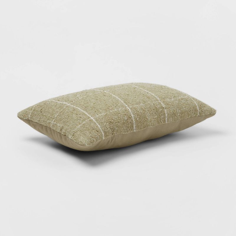 Oblong Windowpane Woven Decorative Throw Pillow Green - Threshold&#8482; | Target