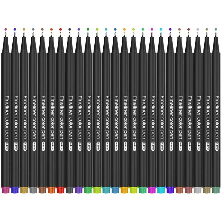 Nylea 24 Pack Fineliner 0.4mm Color Pens - Fine Tip Markers for Art Supplies Bible Journaling | Walmart (US)