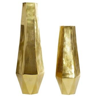 Venus Williams Modern Geometric Gold Metal Vases Set of 2 | Lowe's