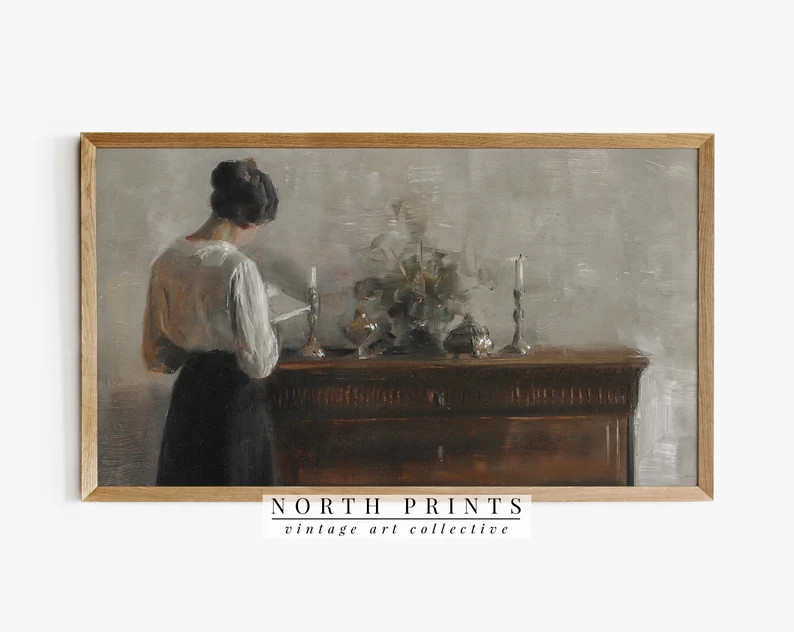 Samsung Frame TV Art | Vintage French Country Farmhouse Portrait | Neutral Painting #TV209 | Etsy (US)