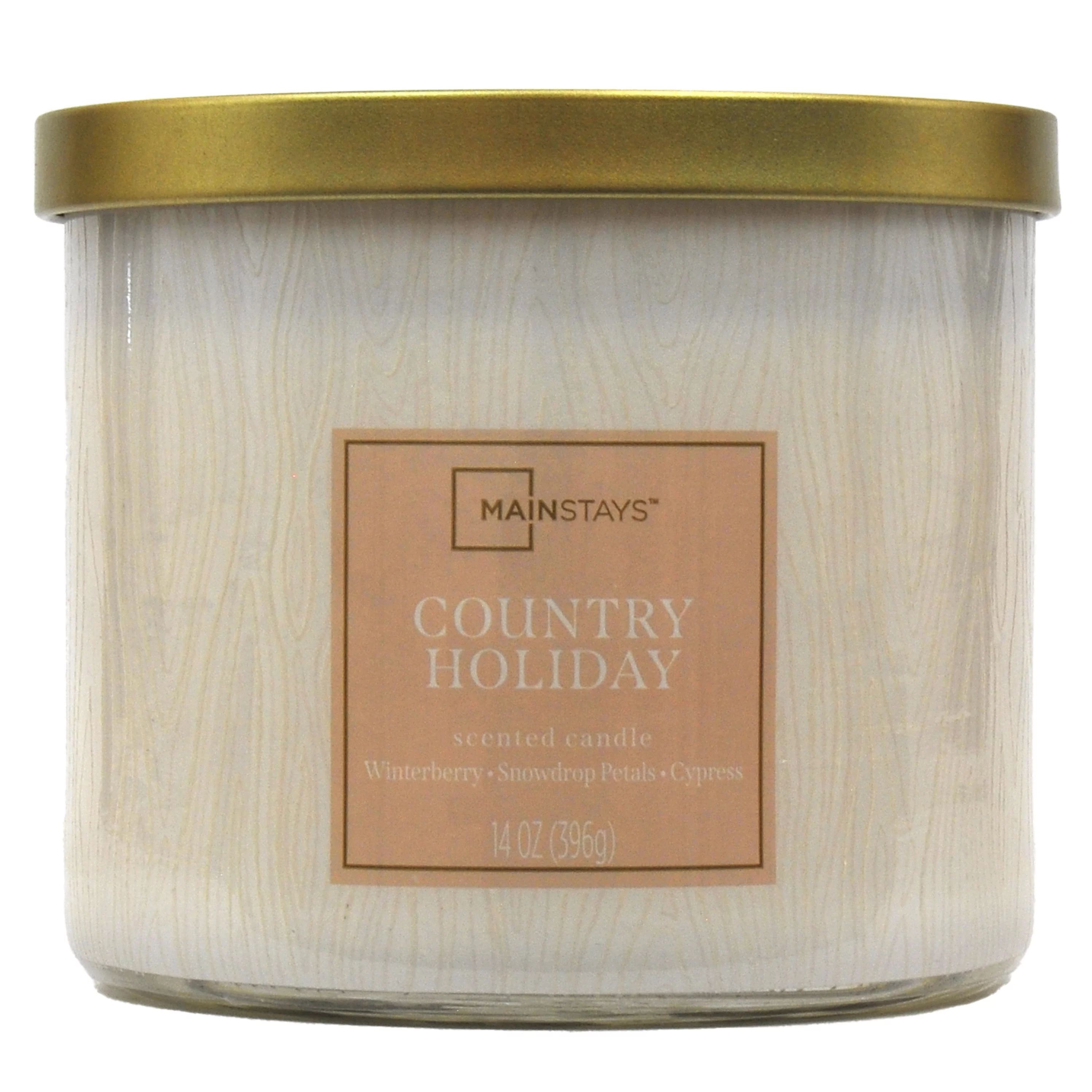 Mainstays Textured Wrap 3 Wick Country Holiday Candle, 14 Ounce | Walmart (US)