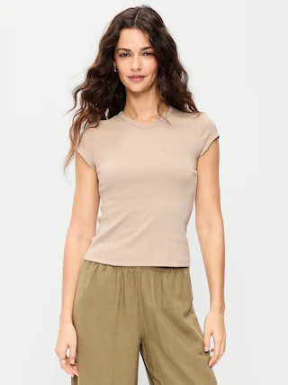 Snug High V-Neck T-Shirt | Old Navy (US)
