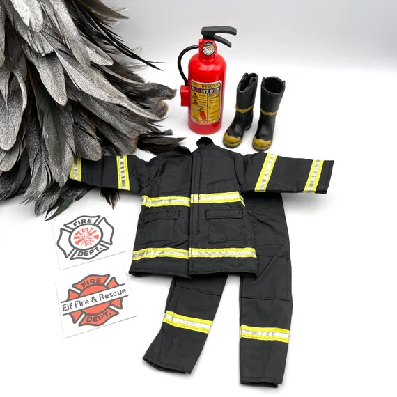 Black Fireman Suit with or without Accessories Clothes Elf Accessory | Etsy (US)