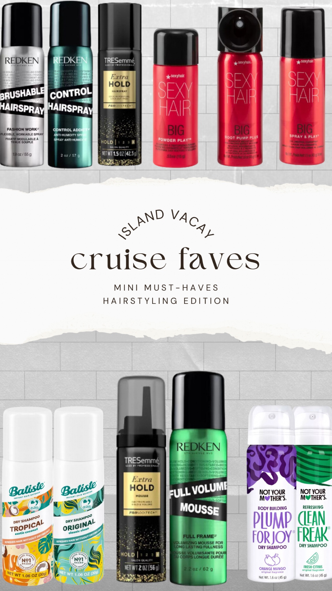 ✨pack for my upcoming cruise with me✨

Love all these hairstyling minis! Dry shampoo is always a travel must-pack product for me 🤓

#LTKtravel #LTKstyletip #LTKbeauty