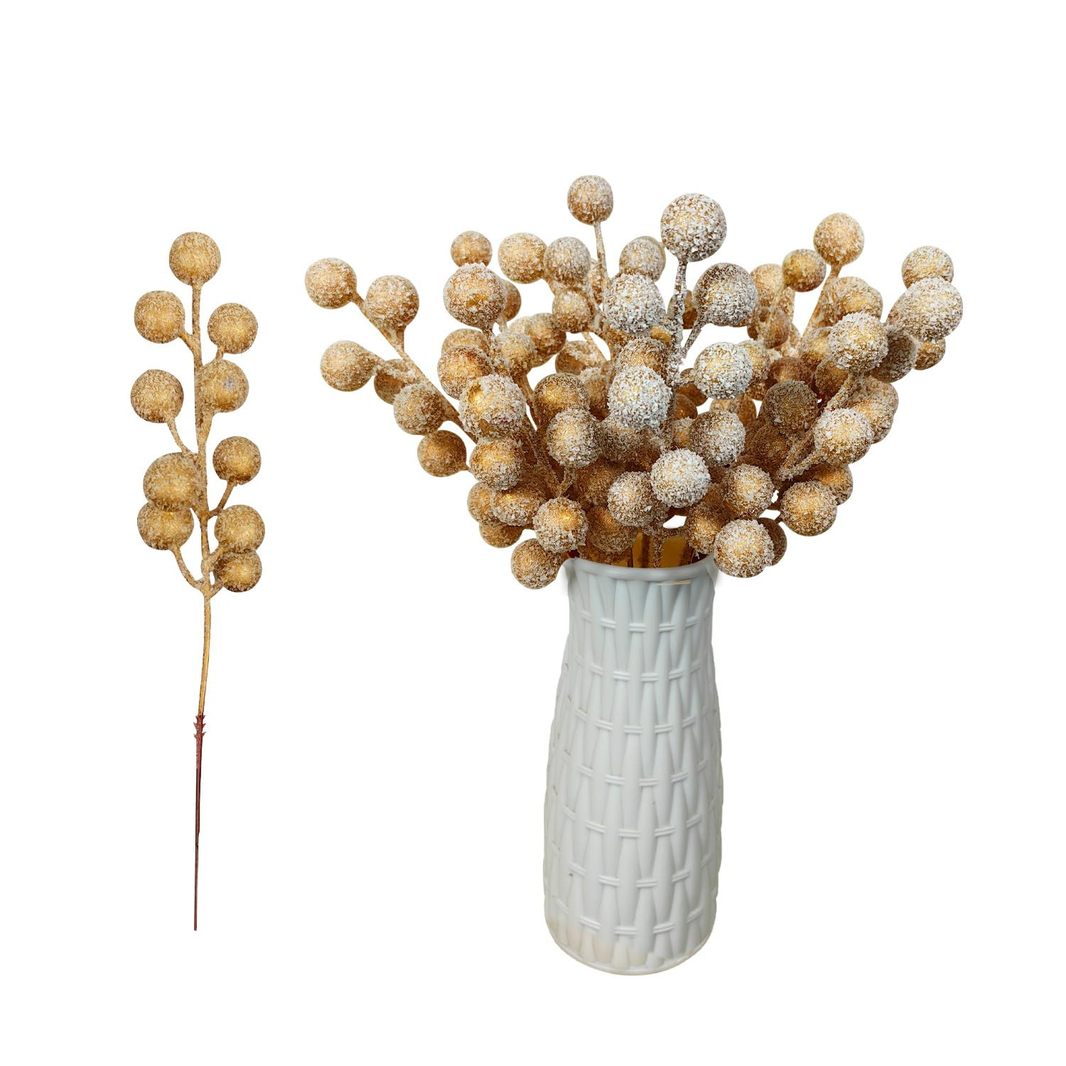 Artificial Snow Berry, 24 pcs Christmas Berries Stems, Artificial Christmas Picks, Berries Stems ... | Amazon (US)