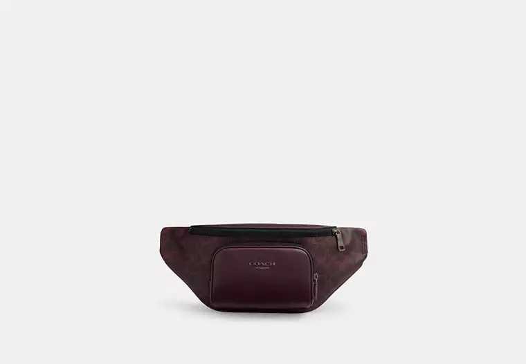 Coach Outlet Racer Small Belt Bag In Signature Canvas - Purple | Coach Outlet US