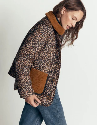 Boden Women's Reversible Borg Mix Coat in Natural | Size 10 | Boden (US)
