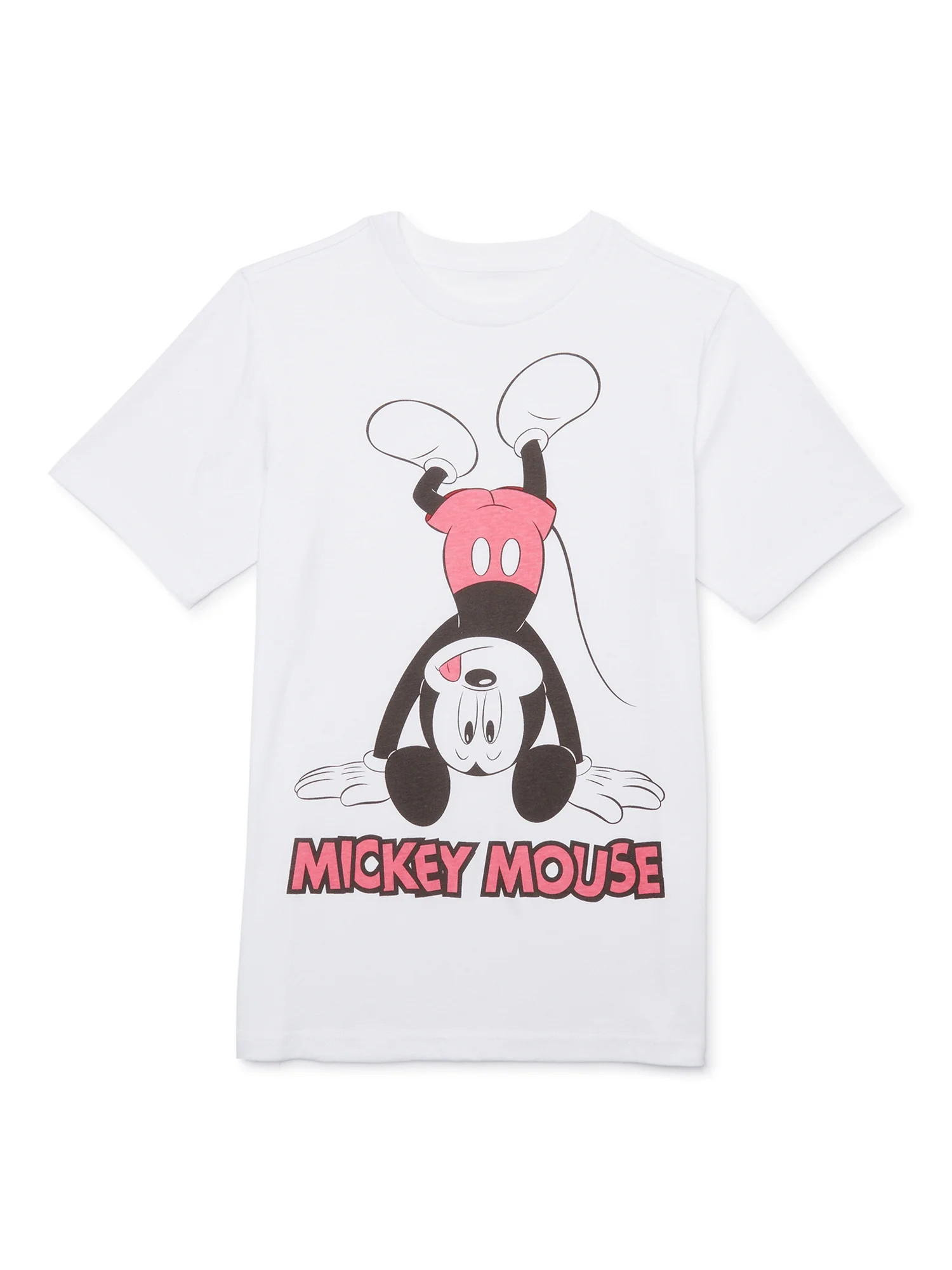 Disney Boys Mickey Mouse Upside Down, Crew Neck, Short Sleeve, Graphic T-Shirt, Sizes 4-18 | Walmart (US)