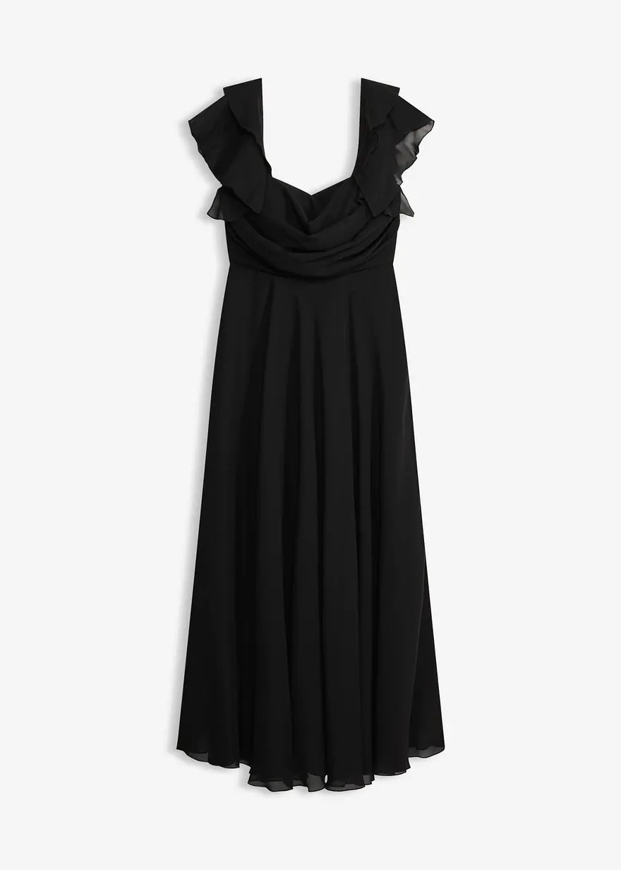 Bezauberndes Maxikleid aus feinem Chiffon mit Drapierung - Damen | Bonprix DE
