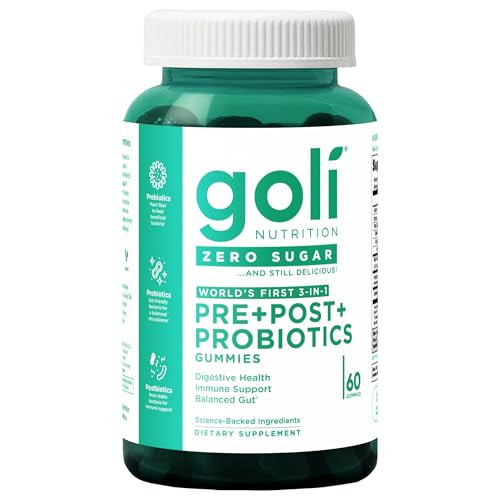 Goli Zero Sugar Pre Pro Postbiotic Gummies - Worlds First 3-in-1 with DE111, XOS, MCC1849 - No Sugar Alcohols - Vegan, Keto-Friendly, Non-GMO | Amazon (US)