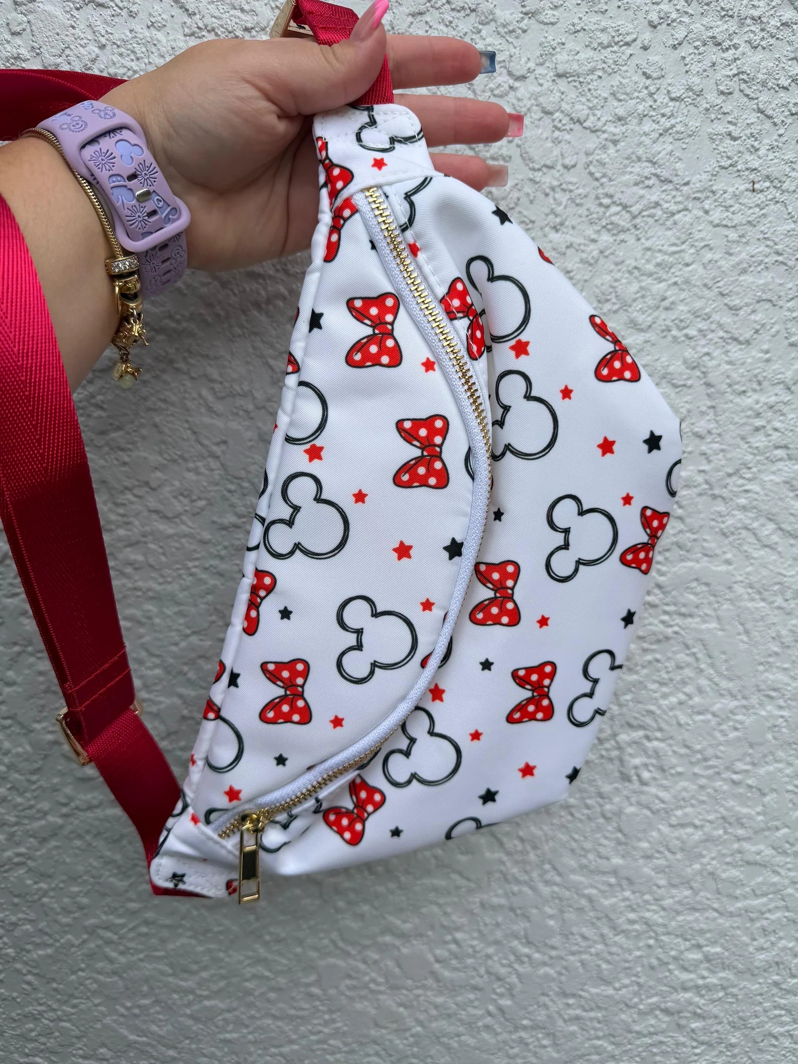 Red Polka Dot Bow Belt Bag, Cute Cartoon Inspired Fanny Pack, Kawaii Crossbody Waist Bag, Travel ... | Etsy (Global)