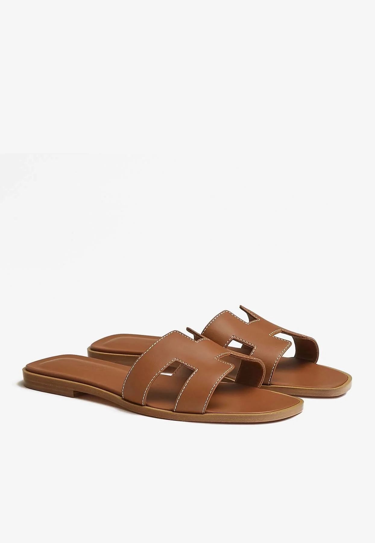 Oran H Cut-Out Sandals in Calf Leather | Thahab