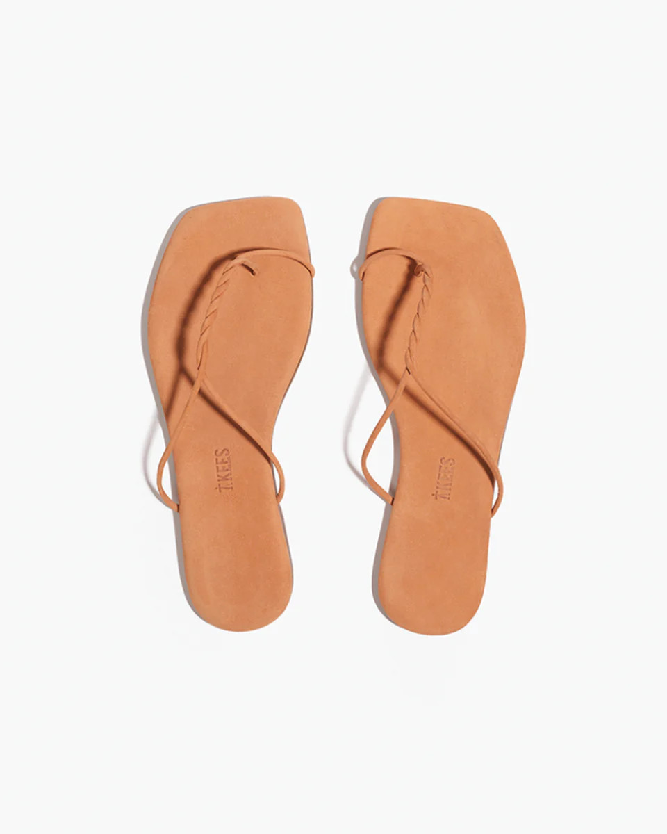 The Simone – Square Toe Suede Thong Sandal by TKEES | TKEES